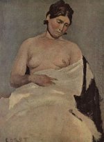 Frau sitzt mit Nude Brüste