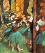 bailarines de color rosa y verde 1890