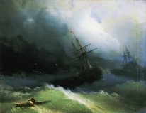 Buques en el Mar 1866 Stormy