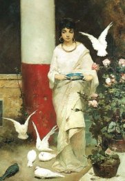 Girl with Pigeons