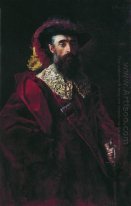 Portrait de l'homme en rouge costume de velours