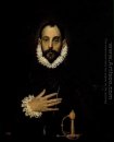 Edelmann mit der Hand auf seine Brust 1583-1585