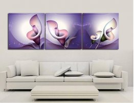 Hand-painted Abstract Oil Painting with Stretched Frame-Set of 3