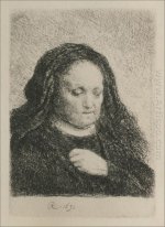 Rembrandt S Mother In A Black Dress As Small Upright Print 1631