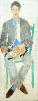 Muchacho con el gato, retrato de fr.Jean Bougoint