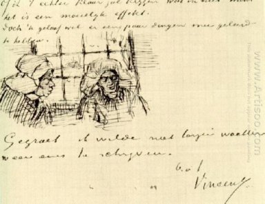 Ländliche Frau gegen das Fenster gesehen Zwei Köpfe 1885