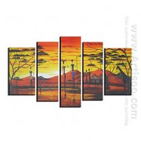 Hand-painted Landscape Oil Painting - Set of 5