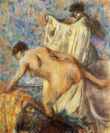 woman leaving her bath 1898