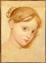 Head Of A Young Blond Girl With Blue Eyes Laure Zoega