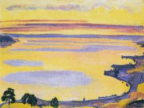 Tramonto sul lago di Ginevra dal 1917 Caux