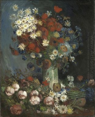 Still Life avec prairie fleurs et de roses 1886