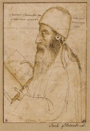 Portrait Of Manuel Chrysoloras Wearing A Hat And Holding A Book