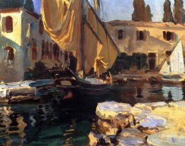 San Vigilio A Boat With Golden Sail 1913