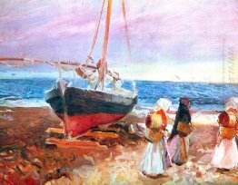 Fisherwomen On The Beach Valencia 1903