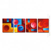 Hand-painted Abstract Oil Painting - Set of 4