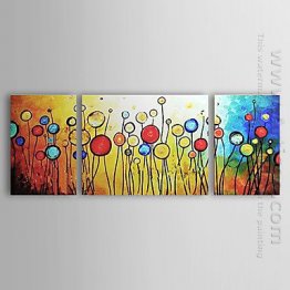 Hand-painted Abstract Oil Painting - Set of 3