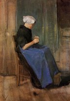 Wanita Muda Knitting 1881