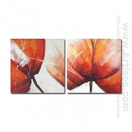 Hand-painted Abstract Oil Painting - Set of 2