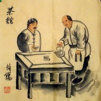 Old Beijingers, tea house - Chinese painting