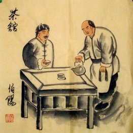 Old Beijingers, tea house - Chinese painting