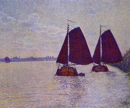 Barges On The River Scheldt 1892