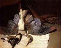 Todavía vida garza con las alas 1867