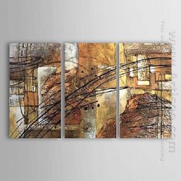 Hand-painted Abstract Oil Painting - Set of 3