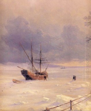 Gefrorene Bosporus Unter Schnee 1874