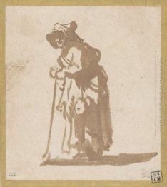 Beggar Woman Leaning On A Stick 1630