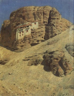 Klooster In Een Rock district Ladakh 1875