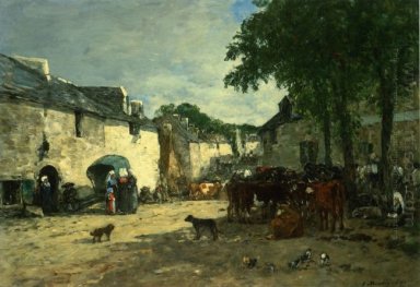 Nötkreatur Market At Daoulas Bretagne 1861