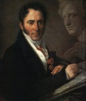 Portrait de l'artiste NI Utkin avec un crayon 1841