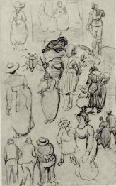 Sheet With Many Sketches Of Figures 1890