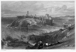 Peel Castle, Isle of Man, engraving by William Miller after Leit