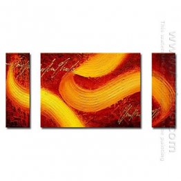 Hand-painted Abstract Oil Painting - Set of 3