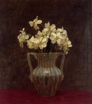 Narcisses dans un vase en verre opalin 1875