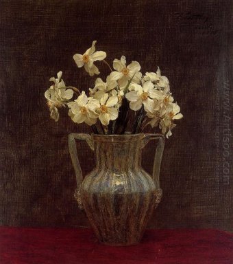 Narcisses In Un Vaso Di Vetro opalino 1875