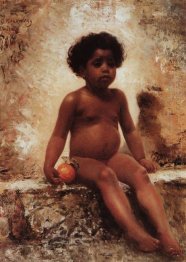 Arab Boy With An Orange