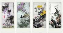 Birds&Flowers - FourInOne - Chinese Painting