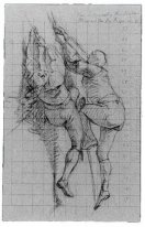 Study For The Siege Of Gibraltar Figures Scaling Floating Batter