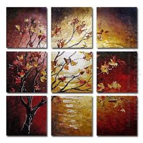 Tangan-Dicat Floral Oil Painting - Set 9