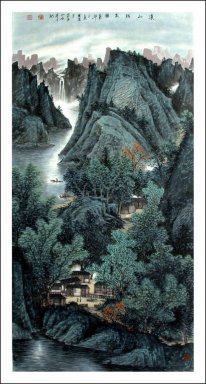 Un pueblo en la montaña - la pintura china