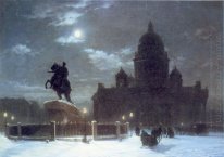 view of the isaac cathedral at moonlight night 1869 1