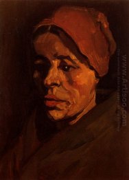 Head Of A Peasant Woman With Brownish Cap 1885