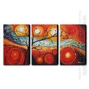 Hand-painted Abstract Oil Painting - Set of 3