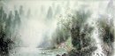 Tree, farmhouse, river - Chinese Painting