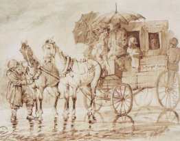 Under The Rain By The Coach To Black River 1871