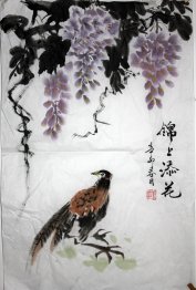 Faisan et fleurs - peinture chinoise