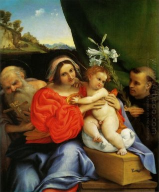 Madonna med St Jerome och St Anthony av Padua 1521