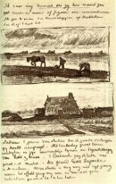 Plowman With Stooping Woman And A Little Farmhouse With Piles Of